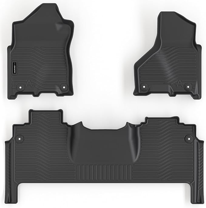 Auxko All Weather Floor Mats for RAM 2500/3500 MEGA CAB 2019-2026 (Include Bucket&Bench Seat Not for Regular or Crew Cab) TPE Liners All Season Accessories Guard Odorless Anti-Slip Floor Liners