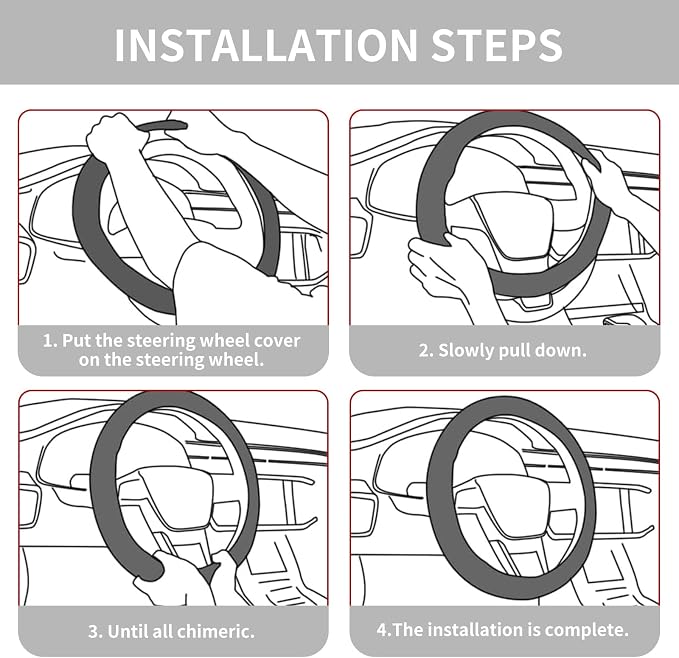 15 Inch Leather Steering Wheel Cover, Automotive Accessories Breathable Anti-Slip Elastic Soft Wheel Protector, Fit for Most SUVs Trucks and RVs (White)