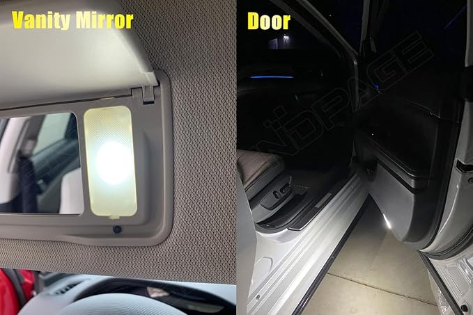 12-Pieces Accord LED Interior Light Kit for Honda Accord 2003 2004 2005 2006 2007 2008 2009 2010 2011 2012 White 6000K Interior LED Lighting Package + License Plate Lights, Install Tool
