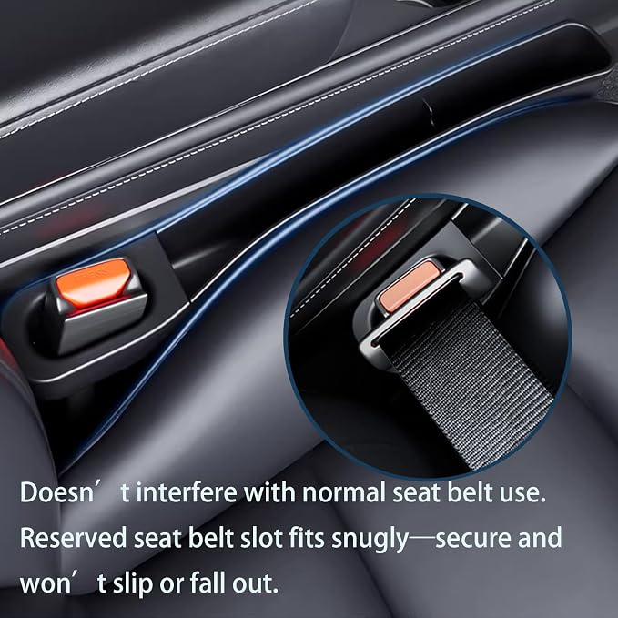Seat Gap Filler for Tesla Model 3/Y 2020-2025 Standard Seats | Soft TPE material, seat gap storage organizer,tool-free installation, phone key card storage, driver passenger sides