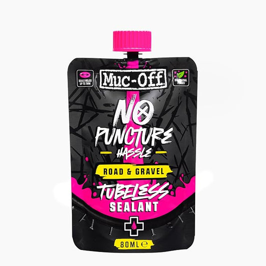 Muc-Off Road & Gravel Tubeless Tire Sealant | High-Pressure Puncture Sealant for Road & Gravel Bikes | Seals Holes up to 7mm | Works Up to 110 PSI