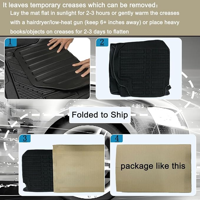 Accord Floor Mats Compatible with 2022 2021 2020 2019 2018 Honda Accord，All Weather Protection Waterproof Durable Anti-Slip Odorless Custom-fit TPE Floor Liner Front and Rear Row Set Black
