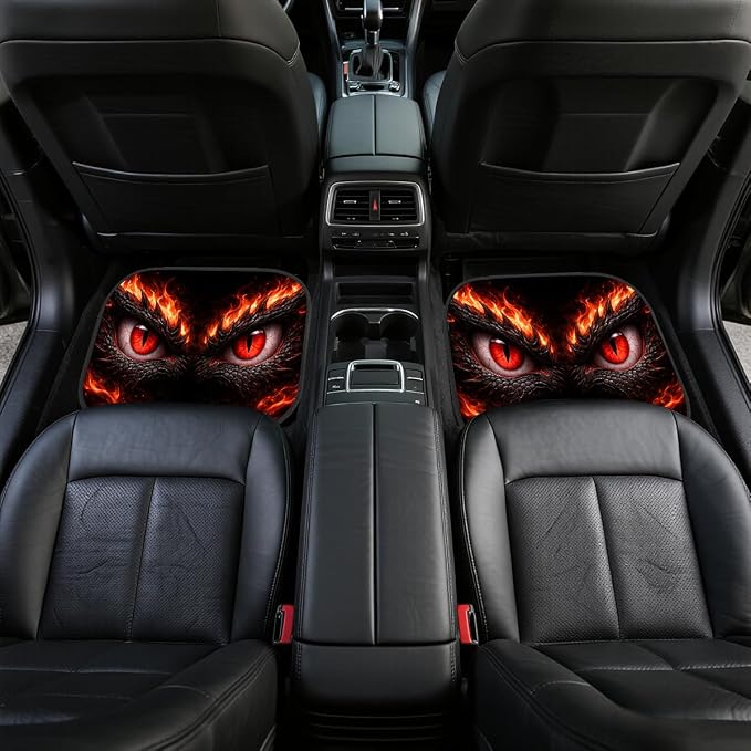Dragon Eyes Car Floor Mats Set of 4 Animal Automotive Foot Mats Rugs Carpet for Car Non-Slip Auto Car Accessories Universal Fit for Car SUV Truck Van
