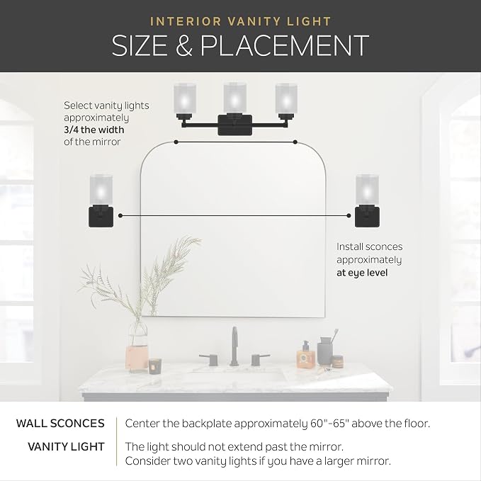 Kichler 6-Light Linear Bathroom Vanity Light Fixture, 36" Chrome Bath Bar for Bathroom over Mirror, Modern Transitional Wall Mount Lighting (36" W x 4.25" H x 2" D), 626CH