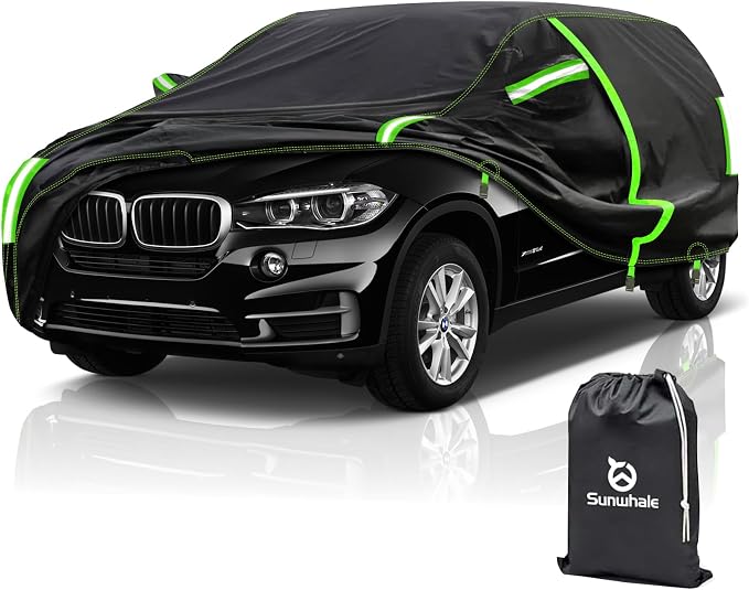 SUV Car Cover for Automobiles All Weather Waterproof Snowproof UV Protection Outdoor Universal Fit for BMW X5/X6/X7, Audi Q7 Q8, Chevrolet Volkswagen Honda Hyundai Fit Up to 206’’