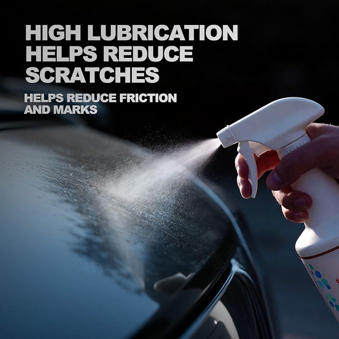 Waterless Car Wash Spray & Wipe Detailer, Exterior Cleaner for Paint Glass Wheels Trim, No Hose Car Wash for Light Dirt, Dust Quick Shine (16.9 Fl Oz)