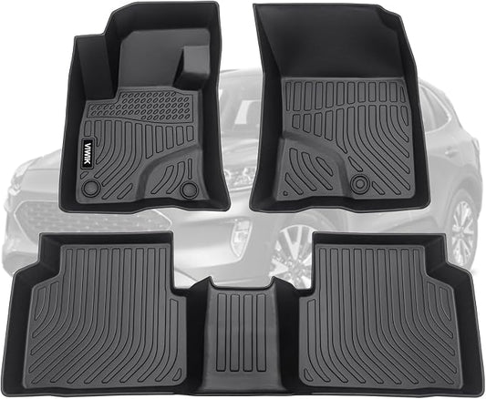 VIWIK Floor Mats Fit for Ford Escape 2020 2021 2022 2023 2024 (Not Hybrid), Car Mats All Weather Custom Floor Liners Full Set 1st and 2nd Row, TPE Car Accessories for Escape Not Hybrid