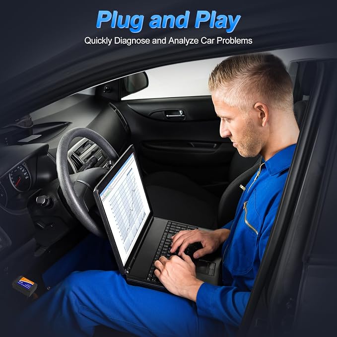 OBD2 Bluetooth Scanner for iPhone iOS Android Windows Car Code Reader Enhanced Auto Diagnostic Scan Tool Odb2 OBDII Adapter Check Engine Light Live Data Reset Vehicle Performance Test Exclusive APP