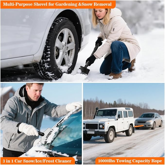 Car Emergency Kit with Jumper Starter and Air Compressor, Roadside Emergency Tool Kit for Truck Venicle Auto, Men Women Winter Travel Road Side Safety Essential Survival Bag with First Aid Kit