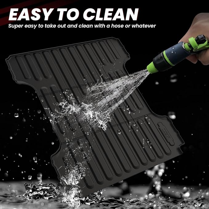 LASFIT 6.4FT Truck Bed Mat for Ram 1500 2019-2026 Standard Bed (6FT4/76.3inches) NOT for Classic Model or Model with RamBox, All Weather TPE Custom Fit Truck Cargo Bed Liner, Black
