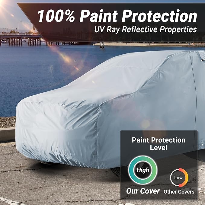 iCarCover Premium Plus SUV Car Cover Waterproof All Weather Rain Snow UV Sun Protection, CJ-5, Wrangler, FJ40, Tracker 2-Door, Sidekick 2-Door, Samurai, Size S56 (See Size Chart)