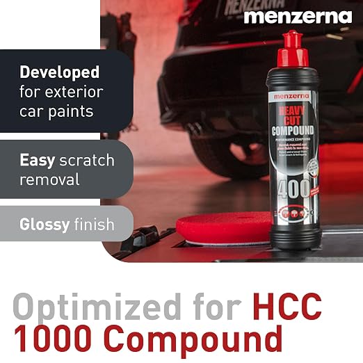 MENZERNA 6 Inch Polishing Pad Heavy Cut for Scratch Repair I Body Repair and Detailing Pads with Safety Edge & Velcro Attachment I Washable & Long Lasting I Thin Pad with Hole for Anti Heat Build-Up