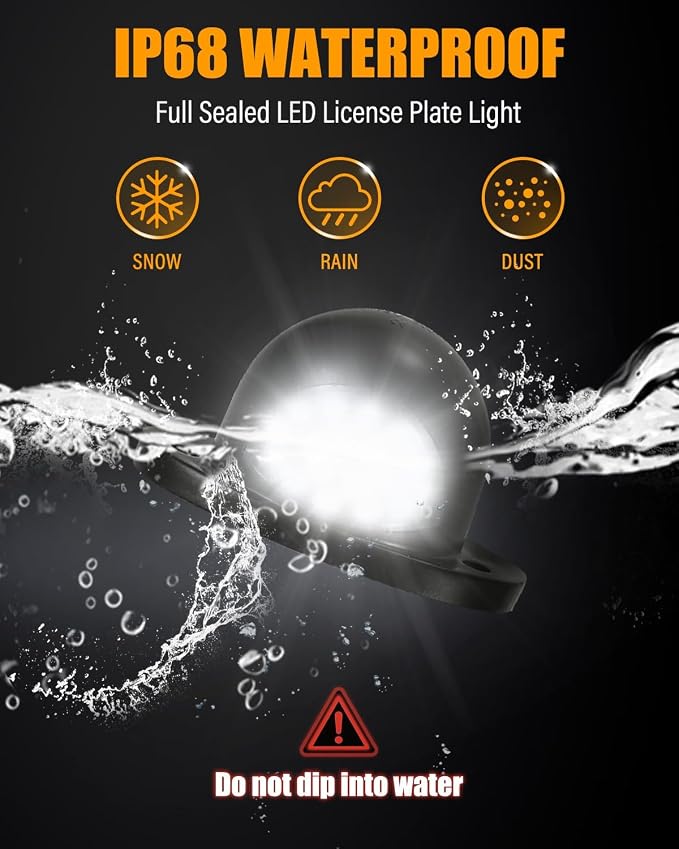 LESAUCE LED License Plate Light For Dodge Ram 1500 2500 3500 1994-2001, 6000K White, Tag Lamp Assembly Replacement, Pack of 2