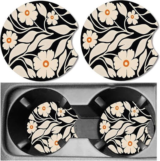 Car Cup Holder Coaster, Neoprene Universal Non-Slip Cup Holders, Car Accessories Interior for Women and Man Interior Sets 2 Pack (RYD-BD04)