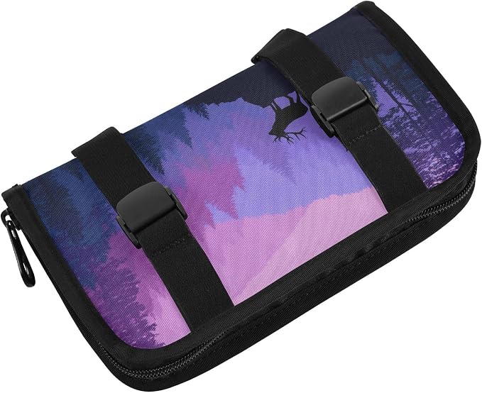 Purple Stag Mountains and Forest Car Tissue Holder Durable Napkin Holder Hanging Tissue Holders Case Car Tissues Bag for Sun Visor Seat Back Universal Auto