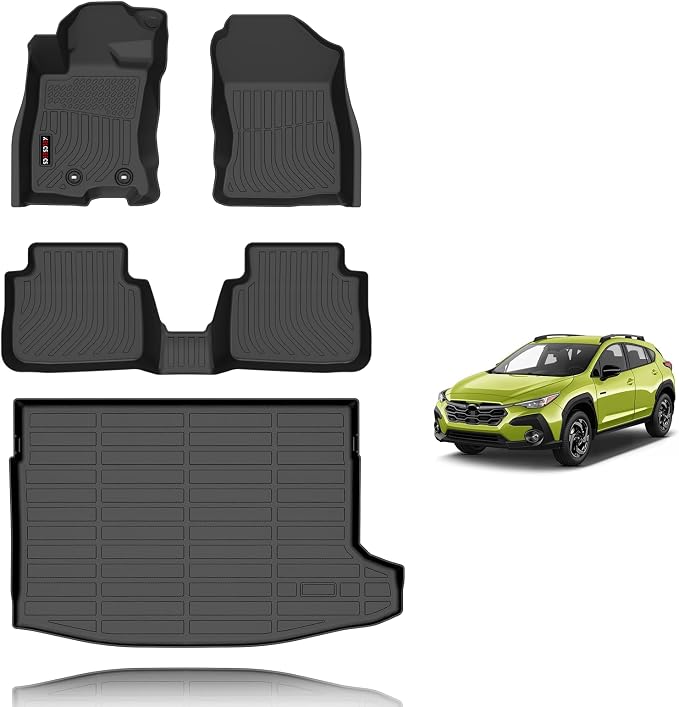 KELCSEECS® Floor Mats & Cargo Liner Custom for Subaru Crosstrek Hybrid 2026,All Weather Protection Anti-Slip TPE Floor Liners Full Set Crosstrek Hybrid Accessories Black