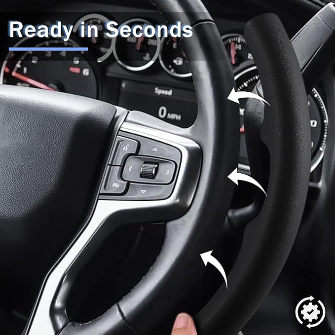 Steering Wheel Cover for Chevy Silverado 1500 2019-Present/ 2500 3500 2020-Present/Blazer 2019-Present (Gasoline Models)/ Suburban Tahoe 2021-2024, Car Steering Wheel Cover Accessories for Chevrolet