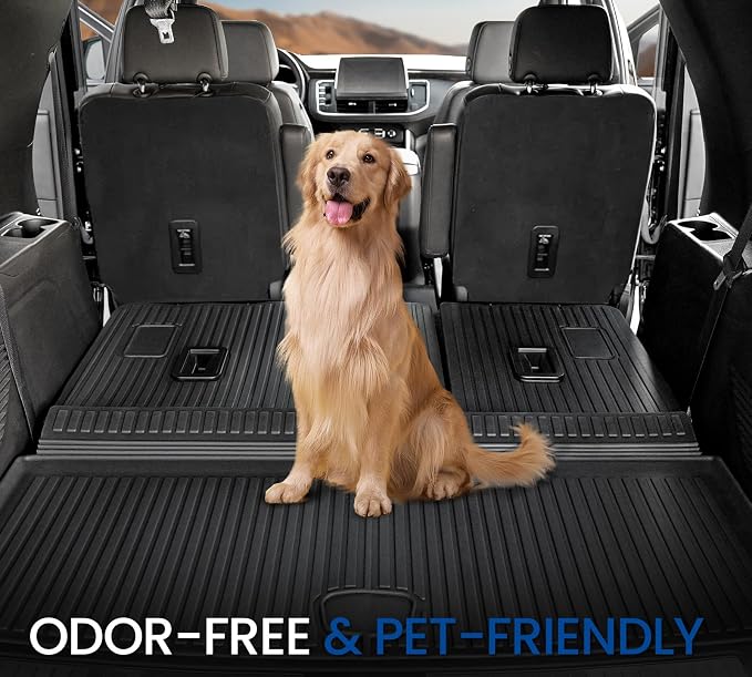 Floor Mats Set for 2021-2025 2026 Chevrolet Chevy Tahoe/GMC Yukon/Cadillac Escalade 7 Seat Bucket Seat Accessories, All Weather TPE Cargo Mat Liner Backrest Mat Door Sill Protectors
