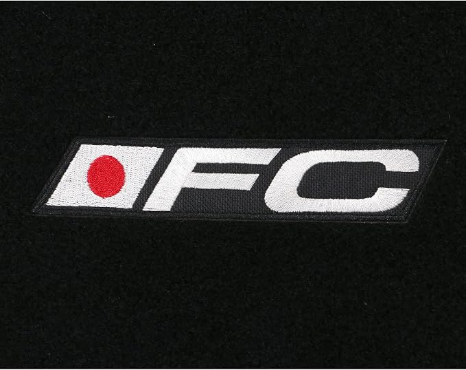 Fit 2016-2021 Honda Civic Black with Red Edge and FC Logo Floor Mat | IKON MOTORSPORTS, OEM Fitment Style, All Weather Waterproof Anti-Slip Floor Liners