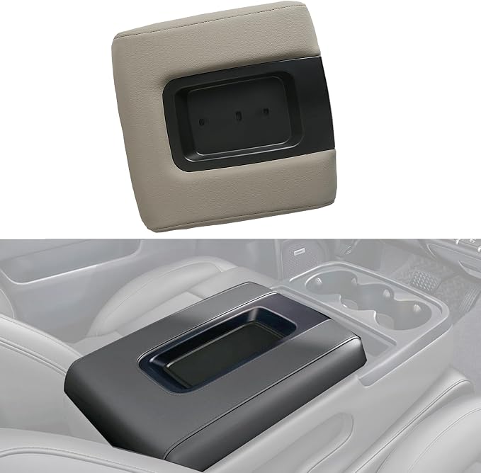 Front Seat Center Console Armrest Lid Beige Compatible with 2014-2019 Chevrolet Chevy Silverado Suburban Tahoe GMC Sierra Yukon XL Replaces 22881398
