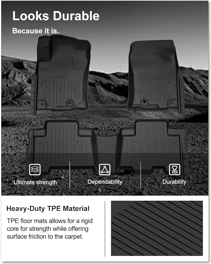 Kiwi Master Floor Mats for 2020-2026 Toyota Corolla Sedan/Hatchback | OEM Replacement PT908-12190-02, Custom Fit All Weather Car Mats, Heavy Duty TPE Floor Liners, Front & Rear 2 Row Set, Black