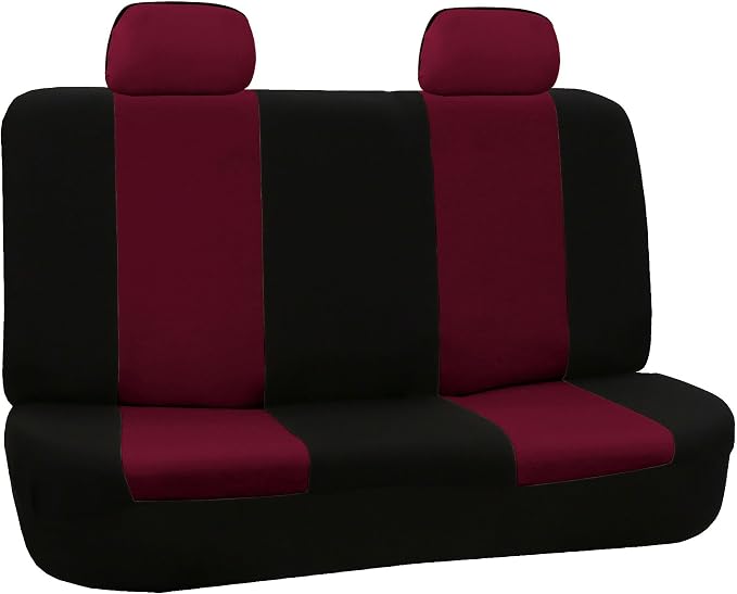 FH Group Car Seat Cover for Back Seat Burgundy Cloth - Universal Fit Rear Seat Covers for Cars with Solid Bench, Car Seat Protector for Dogs and Kids, Car Interior Accessories for SUV, Sedan and Van