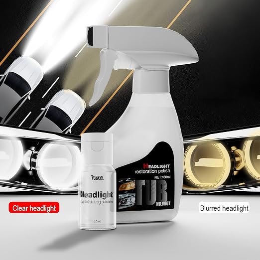 Upgrade Automotive Headlight Restoration Kit, DIY Headlamp Polishing and Oxidation Removal Set, Easy 3-Step Application for Foggy or Yellowed Lights