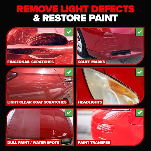 Carfidant Red Scratch & Swirl Remover Polish for Red Cars & Restorer | Car Scratch Remover