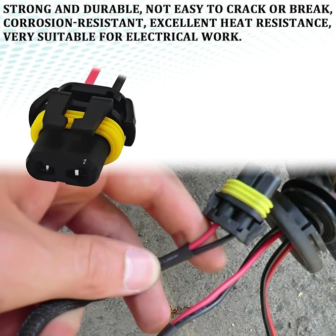 Headlight Connector Plug Fog Light Headlight Wiring Harness Pigtail Sockets Female Adapter Kit for 9005 9006 9012 HB3 HB4, Headlamp Wire Harness Plug Socket Connector for Car Accessories (4PCS)