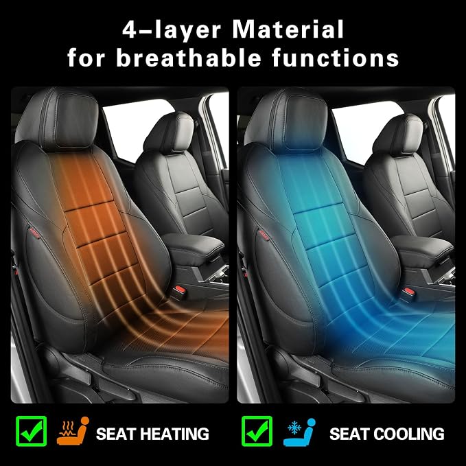 coverdream Tacoma Hybrid Seat Covers Full Set for 2024-2026 Toyota Tacoma TRD Sport,TRD Off-Road,Limited,Trailhunter Pickup,Fully Covered,Waterproof Leather Car Seat Protector (Black)