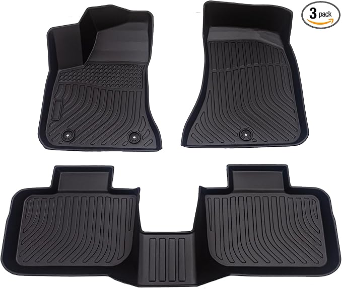 All Weather Car Floor Mats for 11-23 Chrysler 300-RWD & 11-22 Dodge Charger TPE Rubber Full Set Includes 1st 2nd Row Front Floor Mat (for 11-23 Chrysler 300-RWD/Dodge Charger)