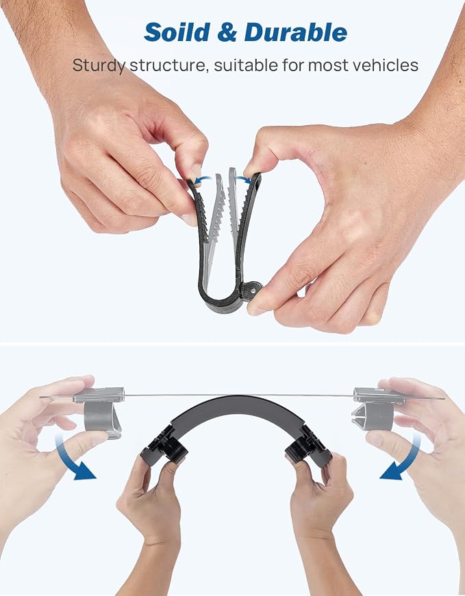 JOYTUTUS Sun Visor Extender for Cars, Opaque Sun Visor Extender Universal Sun Blocker UV400, Adjustable Visor Extension for Car Visor,Double-Clip,Anti Glare Stray Light
