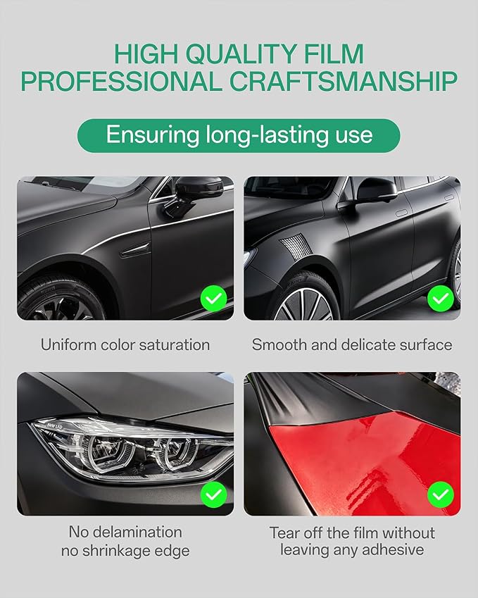 PPF, Dry Apply TPU PPF Vinyl Car Wrap Roll 1ft x 5ft, Paint Protection Vinyl Film (Midnight Black)