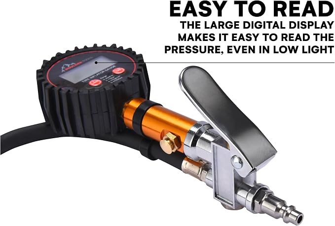 BOULDER TOOLS Tire Pressure Gauge with Inflator - Digital Tire Pressure Gauge, 0-250 PSI Heavy Duty Tire Inflator Gauge with Air Chuck Lock & Bleed Valve, Air Compressor Accessories