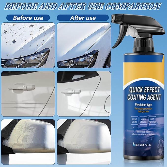 Car Quick Effect Coating Agent Spray, 3 in 1 High Protection Quick Car Coatings Spray (1PCS)