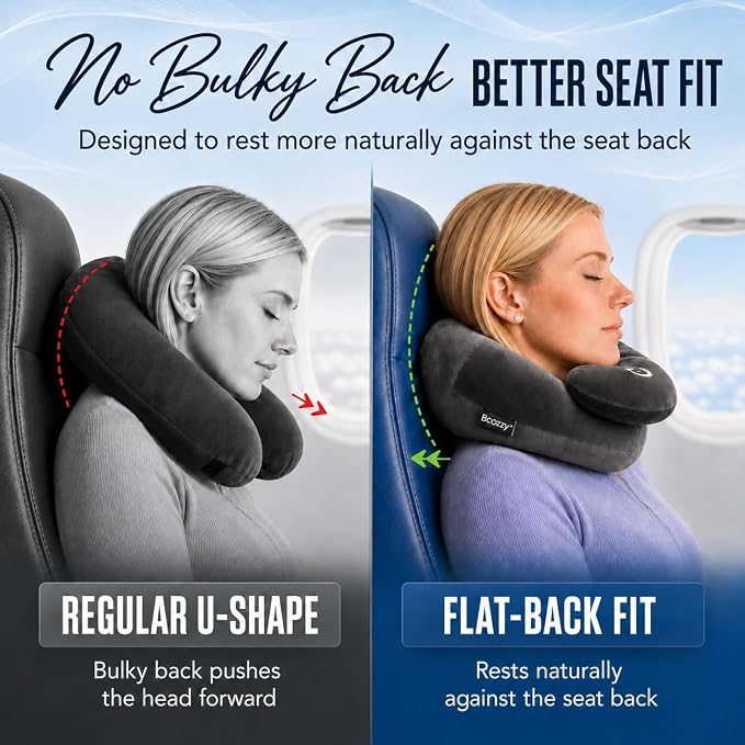 BCOZZY Neck Brace Pillow - Patented Relief for Neck Pain and Supportive Sleep-Soft, Washable, and Adjustable for Comfortable Resting. Black
