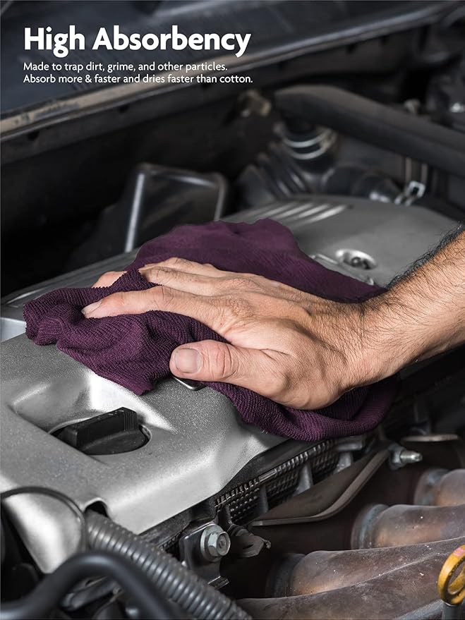 Fantasticlean Microfiber Cleaning Cloth Roll-75 Sheets, 12"x12"(DeepPurple) | Super Absorbent, Lint-free, Tear-away Microfiber Towel Roll, for All-Purpose Cleaning