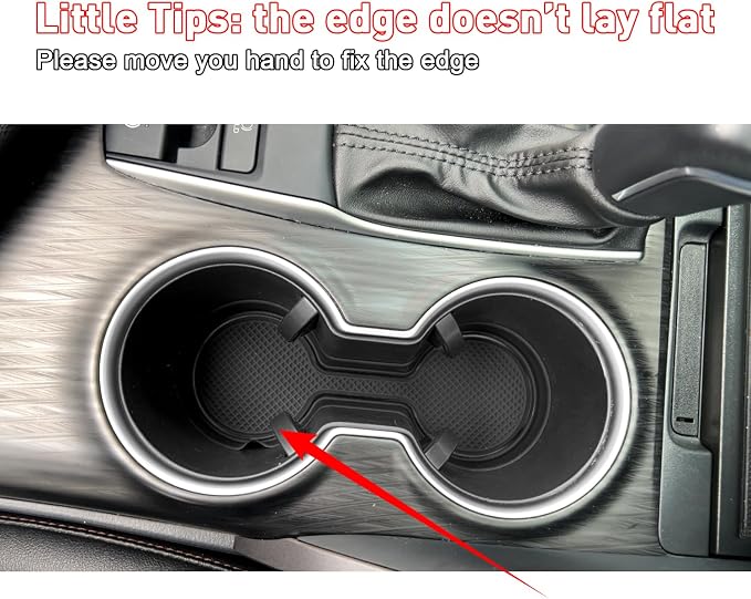 Cup Holder Coaster for Kia Telluride Accessories 2020-2022 2023 2024 2025 | 3D Silicone Cup Holder Insert Mat, Non-slip Center Console Pad, Car Interior Accessories Decoration, Black Trim, 6pcs Kit