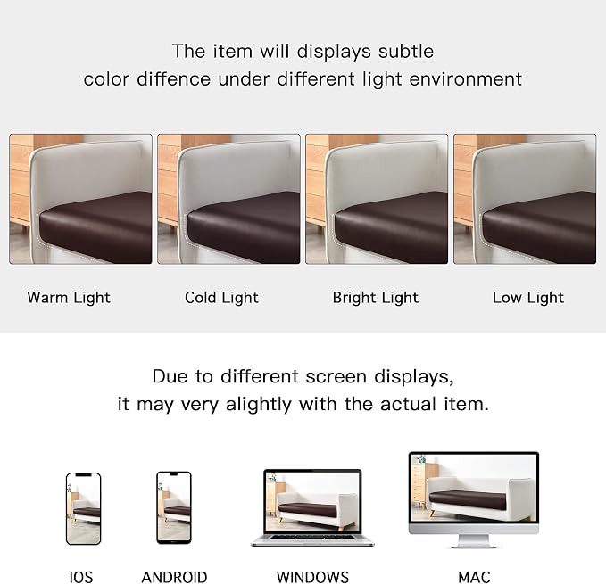 Yates Home PU Leather Couch Sofa Cushion Slipcover Water-Proof Elastic Chair RV Seat Covers Loveseat Sofa Furniture Protector Slip Cover for Settee Seater Replacement in Living Room（Chair, Chocolate）