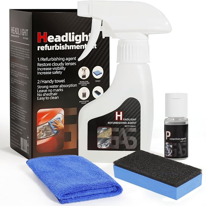 Updated Car Headlight Restoration Kit: Restore Headlamp Clear from Yellowing & Oxidation Waterproof Gloss Finish - Covers 4-5 Vehicle Headlight Treatments for Automotive Trucks RVs Motorcycles
