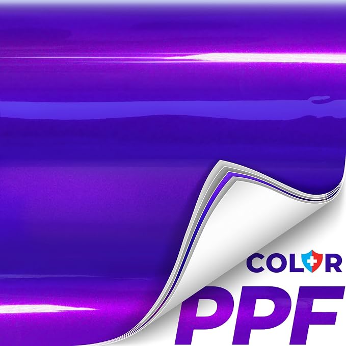 ColorFusion PPF by VViViD, Gloss Flip Purple Blast Dry Apply PPF Vinyl Car Wrap Roll 1ft x 5ft