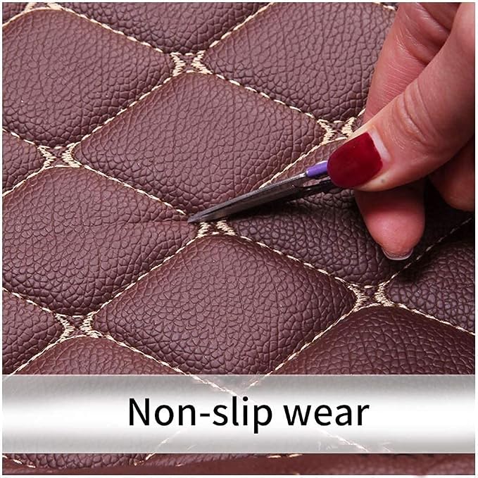 Custom Fit Car Floor Mats - Full Coverage Automotive Leather Floor Liners for Most Vehicles by MingyunSM (Wine red)