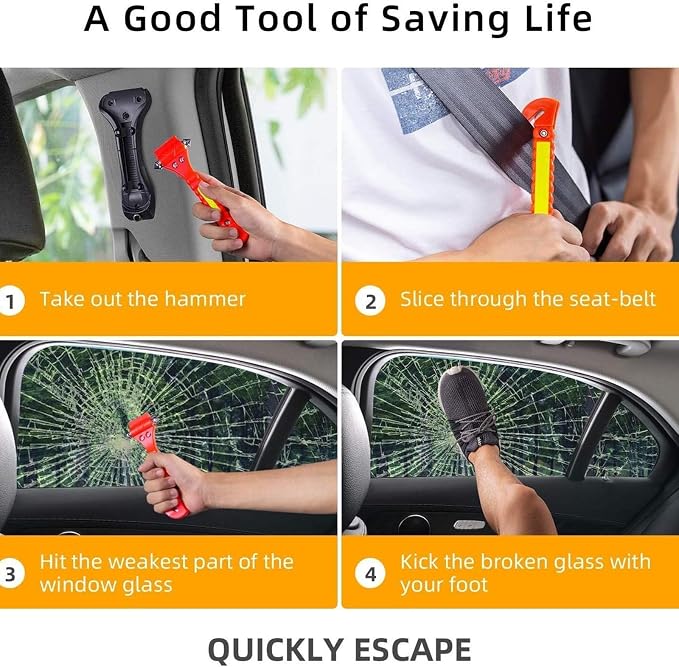 20 Pack Car Safety Hammer, 2 in 1 Car Escape Tool Seatbelt Cutter and Car Window Glass Hammer Breaker for Home Rescue and Car Emergency Escape Tools