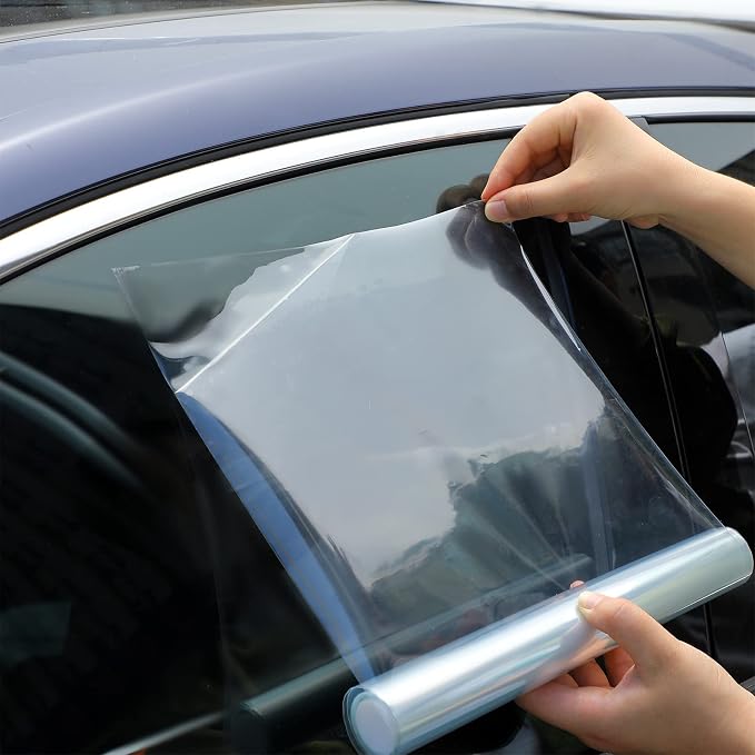 Tallew 12 x 120 Inches Paint Protection Film for Cars Clear Vinyl Wrap for Headlight Bumper Door Handle Bike Frame Mirror