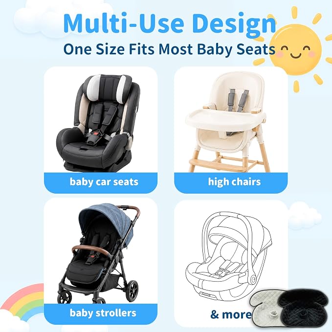 Wonderkin 2-Pack Potty Training Car Seat Protector, Waterproof Car Seat Liner, Non-Slip Leak-Proof Piddle Pads,Washable Cover Fits Car Seats Strollers Bouncers, Ages 6 Months to 4 Years (Grey+Black)
