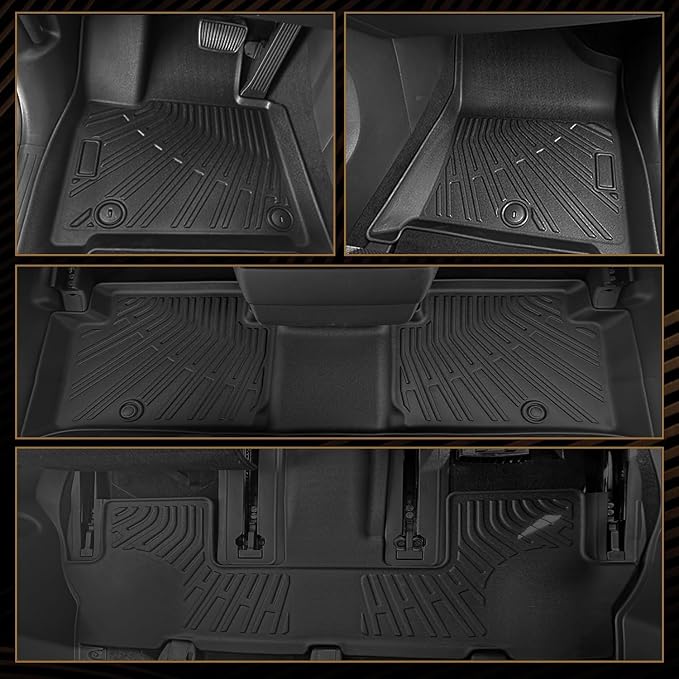 Naibeve Floor Mats for 2012-2022 Toyota Sequoia 2nd Row Bench Seat | All Weather Custom Fit Floor Mats, Cargo Mat, Backrest Mats, Not for Bucket Seats Interior Protector accessories