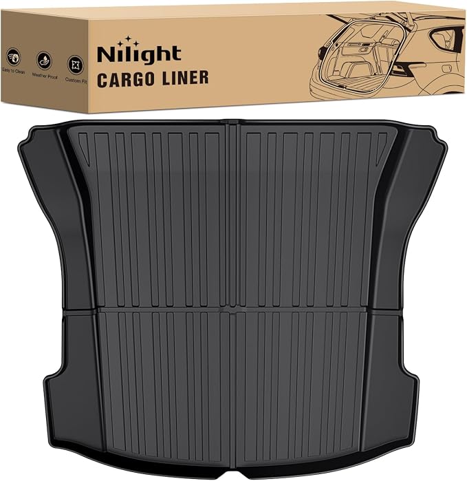 Nilight Cargo Mats for Tesla Model 3 2017 2018 2019 2020 2021 2022 2023,All Weather Protection Heavy Duty Cargo Liners