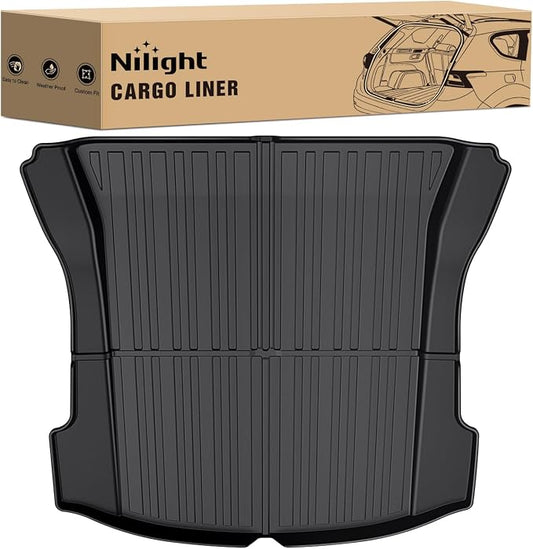 Nilight Cargo Mats for Tesla Model 3 2017 2018 2019 2020 2021 2022 2023,All Weather Protection Heavy Duty Cargo Liners