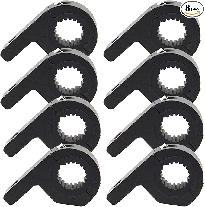 8 pcs LED Light Bar Mounting Brackets, 0.75-1.25 Inch Roll Bar Tube Clamp, Heavy Duty Aluminum Mount Kit for Off-Road Truck SUV Boat Roof Rack Work Lights, Black