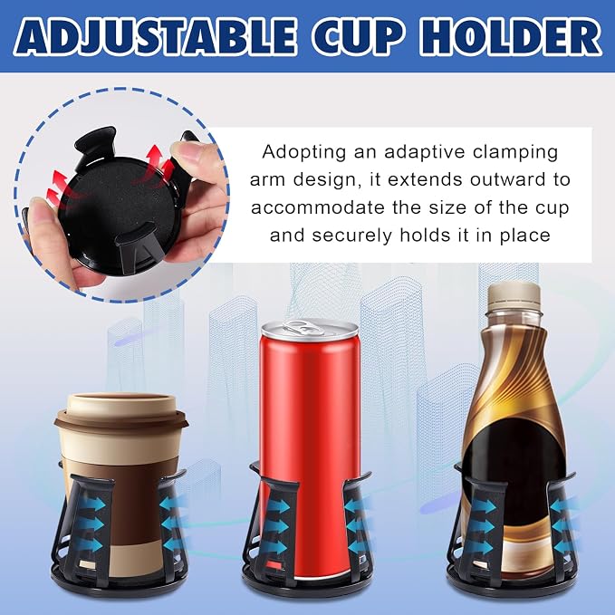 Rislobx 2PCS Cup Holder Inserts for Car, Adjustable Automotive Cups Holders Expander Accessories for Sedan,Truck, SUV (Black)